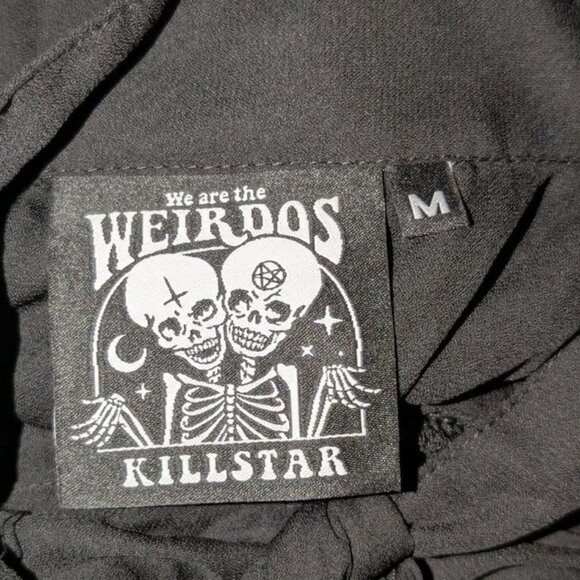 Killstar We Are The Weirdos Long Sleeve Ruffled Runa Tunic Blouse Button Up Top - Picture 9 of 9